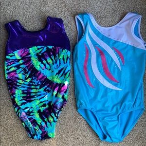 Set of 2 girls youth 7-8 gymnastics leotards